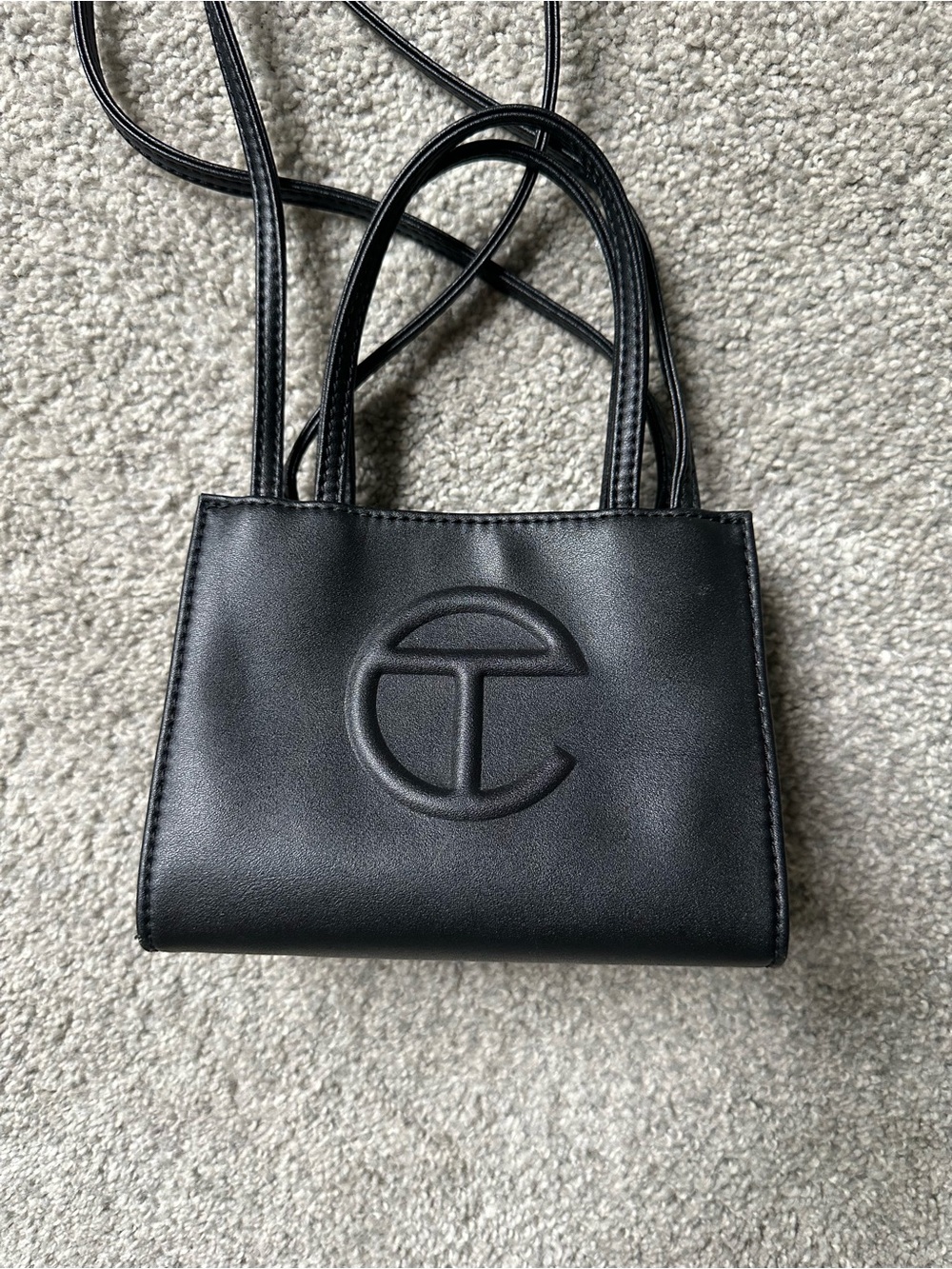 Telfar Small Shopping Bag in Black Leather - Picture 4 of 7